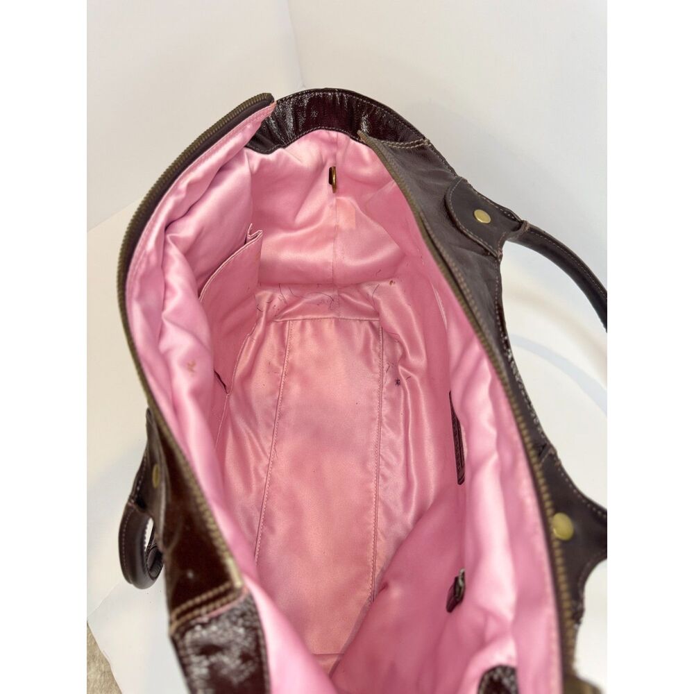 Coach Bleeker 12362 Dark Brown Patent Leather Shoulder Bag Tote Y2K Large - Picture 11 of 11